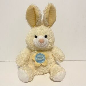 Walmart Yellow Bunny Plush Easter Flower Striped Ears Stuffed Animal Toy